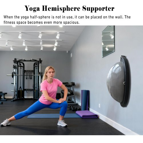 JLDGMXCDZ Exercise Ball Holder Wall Mount, Yoga Ball Holder Rack for Half Balance Trainer, Space-Saving Ball Storage Bracket for Home Gym