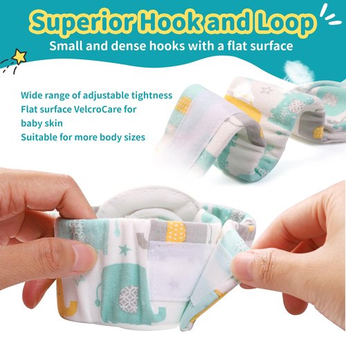 Lvyeyung Umbilical Hernia Belt Kit for Baby, Baby Belly Button Band, Hernia Belt with 4 Compression Pads and 3 Navel Patches, Infant Abdominal Binder Set, Umbilical Cord Cover for Newborn(S Pattern Green)