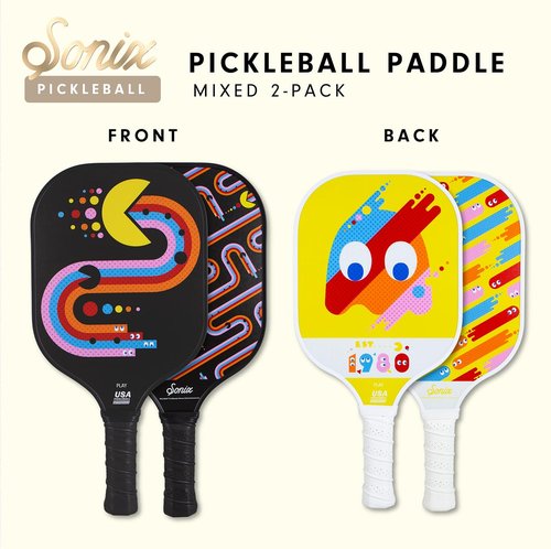 Sonix x Pac-Man | Pickleball Paddles Set of 2 | USAPA Approved | Fiberglass Surface, Honeycomb Core | Mixed 2-Pack Paddles | Pacman