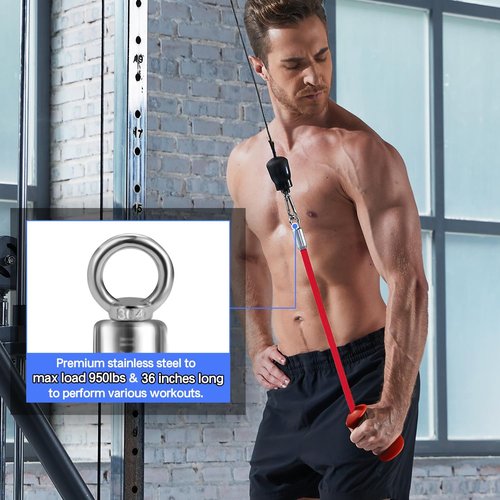 HXD-ERGO Tricep Rope - 36 Inch Ergonomic Handles for Cable Machine | Triceps Pull Down Attachment