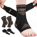 INDEEMAX Ankle Brace - Copper Infused Compression Sleeve for Sprains & Pain Relief | Black, Size M