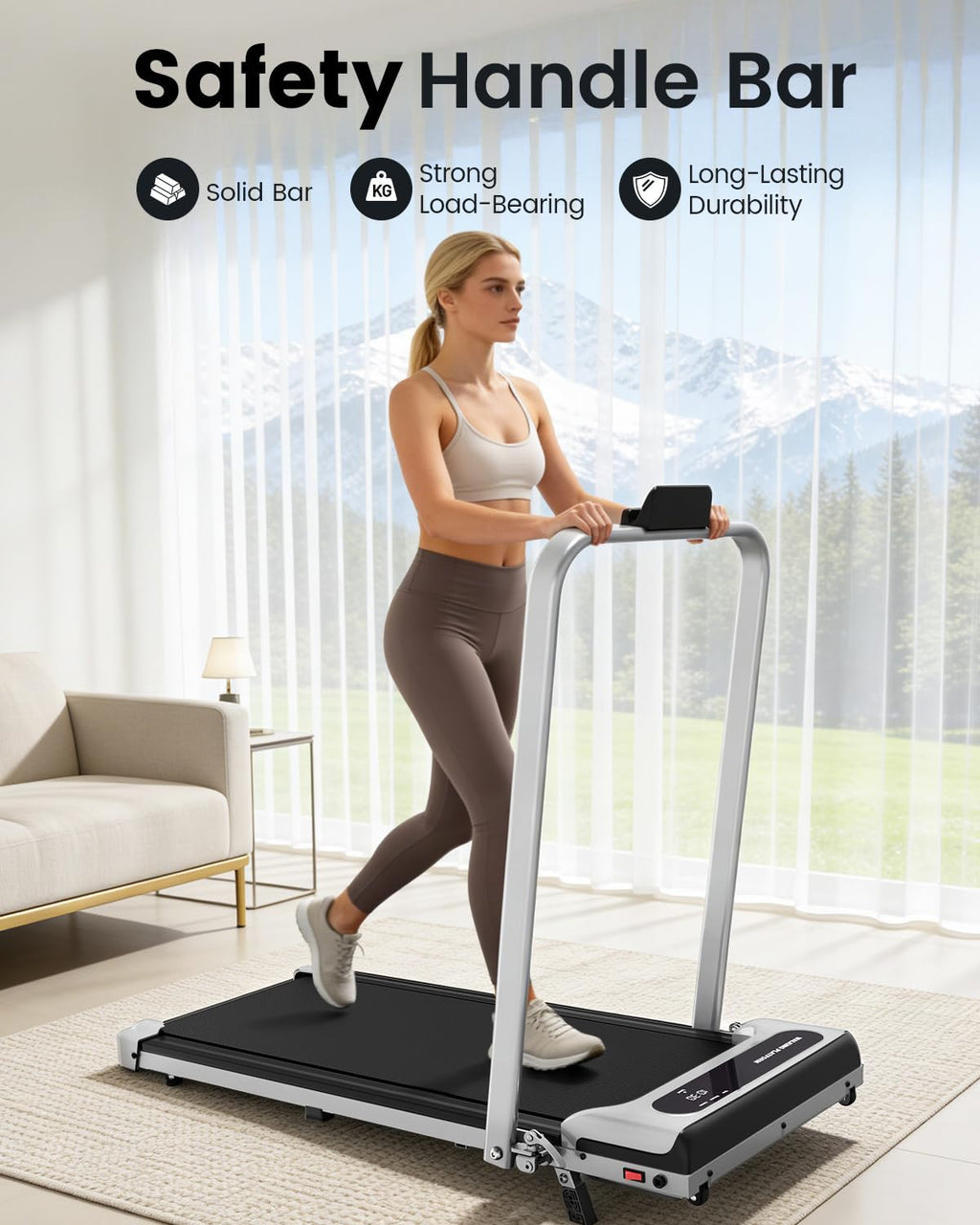 Yagud Walking Pad Treadmill for Home Office, Portable Under Desk Treadmill with Remote Control and LED Display, Walking Jogging Running Machine for Home