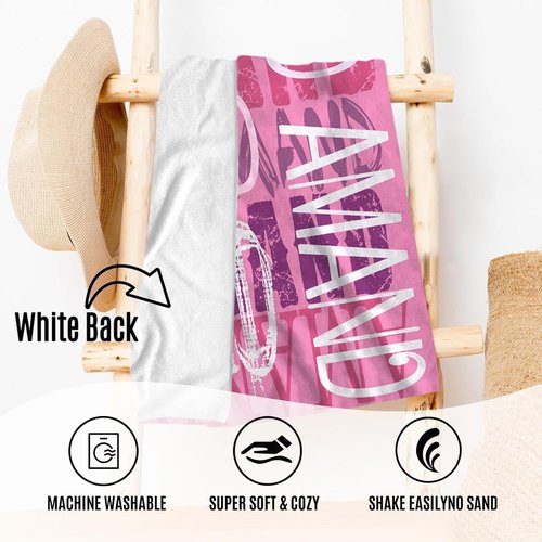 Jecivila Personalized Beach Towels for Kids - Quick Dry Microfiber, Custom Name, Large Size for Pool & Travel