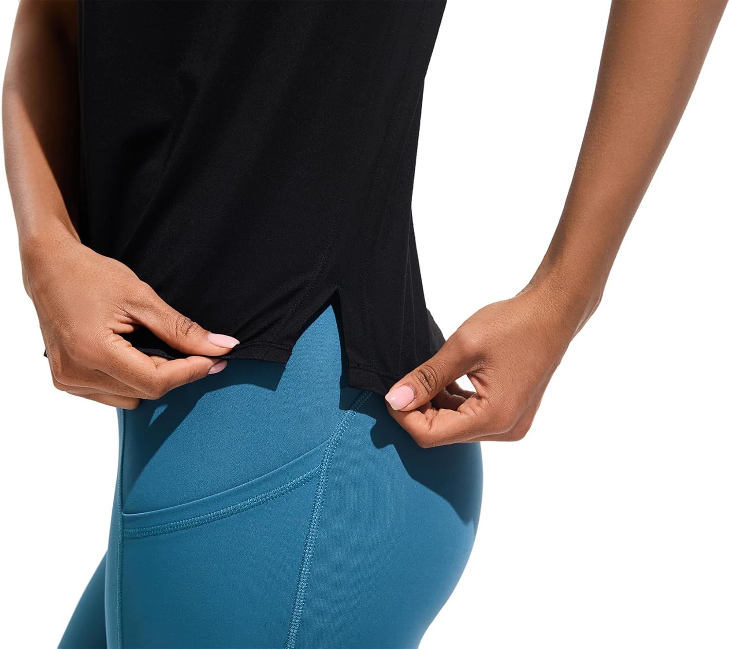 Skiennix Ice Silk Women's Athletic Tee - Loose Fit Short Sleeve with Side Slits | Comfortable Workout Top