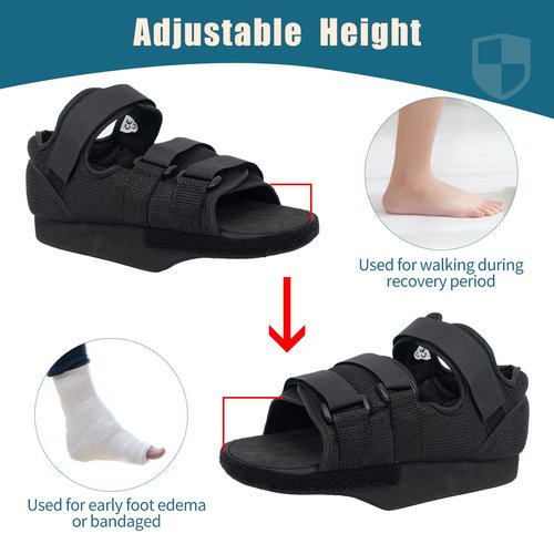GHORTHOUD Forefoot Off-Loading Post Op Shoe Closed Toe Medical Walking Boot for Broken Toe Orthopedic Foot Brace for Post Bunion Hammertoe Surgery Brace (L)