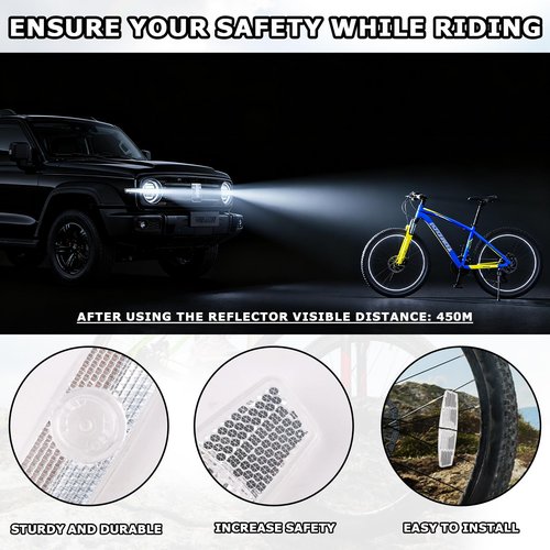 Fampery 6Pcs Bike Spoke Reflectors, Bicycle Wheel Reflectors Bicycle Reflectors for Night Riding Safety Warning Spoke Reflector for Mountain Bikes & Road Bikes