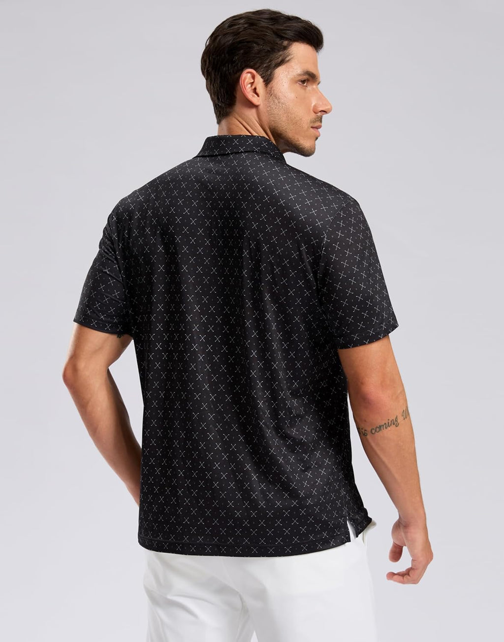 Skiennix Men's Golf Shirt - Short Sleeve Moisture-Wicking Polo | Lightweight Casual Print Design