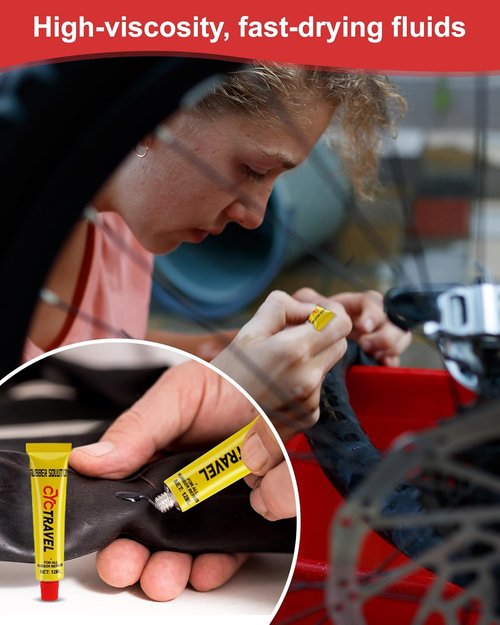 Bike Tire Repair Kit - 20 PCS Vulcanizing Patches with Manual, Rasp & Lever | Essential for Mountain & Road Bikes