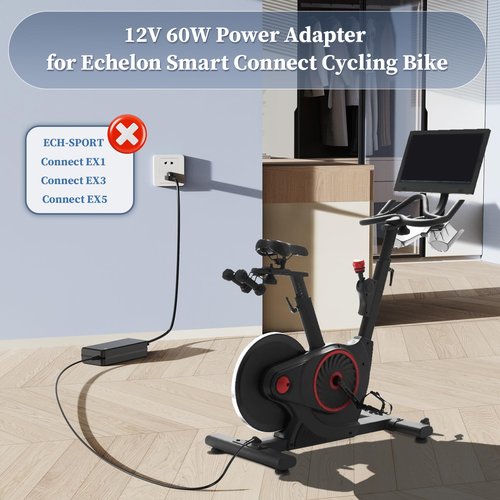 12V Power Supply for Echelon Bike Charger Compatible with Echelon EX5S ECHEX-5s ECHEX5s EX-5s-10 EX5S-10 Smart Connect Fitness Bike Adapter for SUN-1200500 SH6MDBT42Q 8017A-MDBT42Q Power Cord
