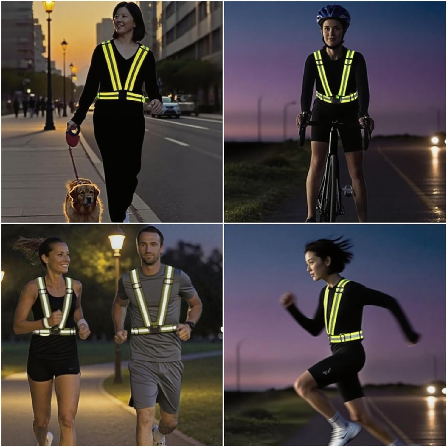 Reflective Strap Safety Vest - Adjustable High Visibility Running Gear for Men & Women | 2-10 Pack