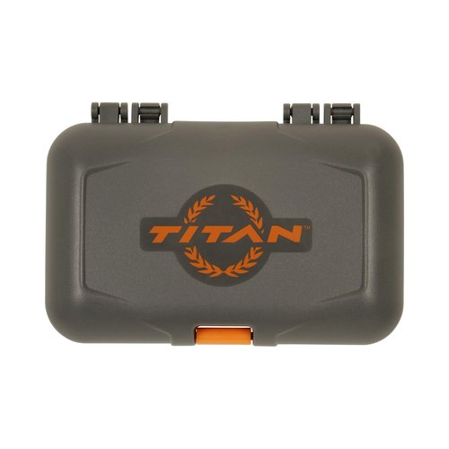 Allen Company Titan Broadhead Box & Caddy - Holds 6 Broadheads with Closed Width Up to 1-3/8" - Outdoor Storage for Bow, Compound Bow, Crossbow Accessories - Gray/Orange