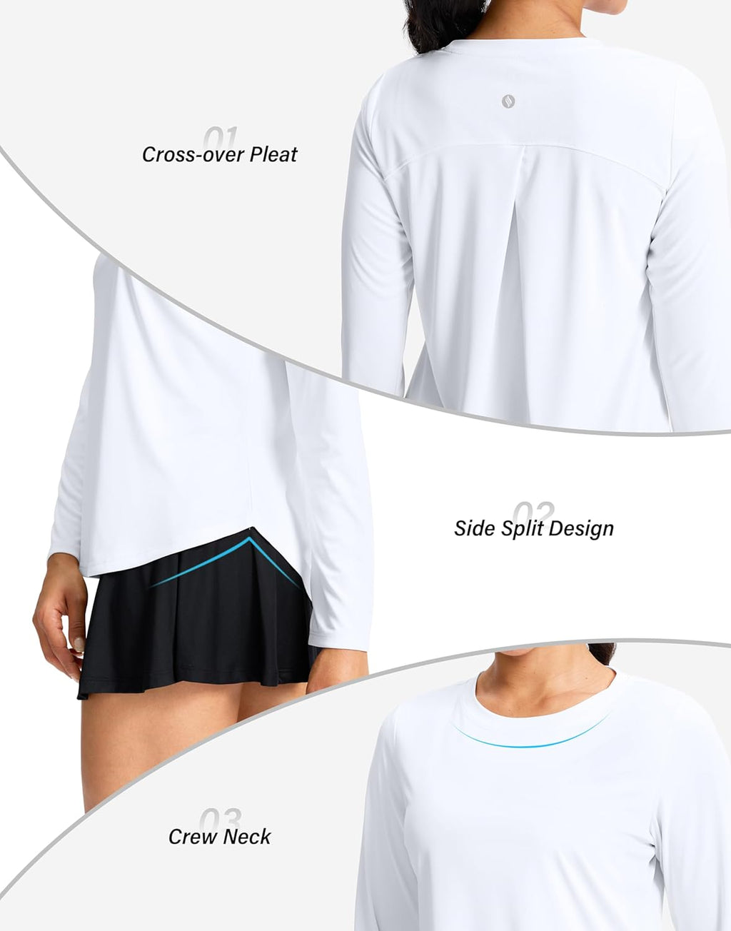 SANTINY Lightweight Long Sleeve Workout Top - Breathable Gym & Yoga Shirt | UPF 50+ Sun Protection