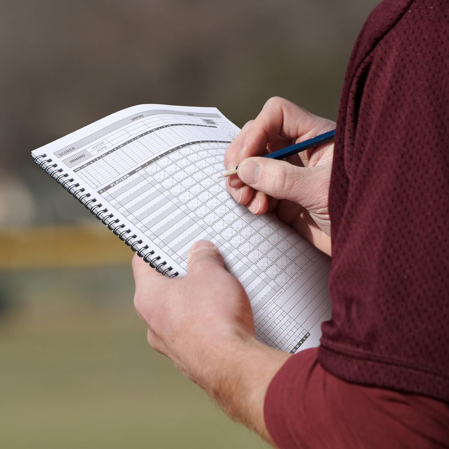 Skiennix Baseball Scorebook - 2 Pcs Softball Score Keeping Book for 30 Games | 11 x 14 Inches