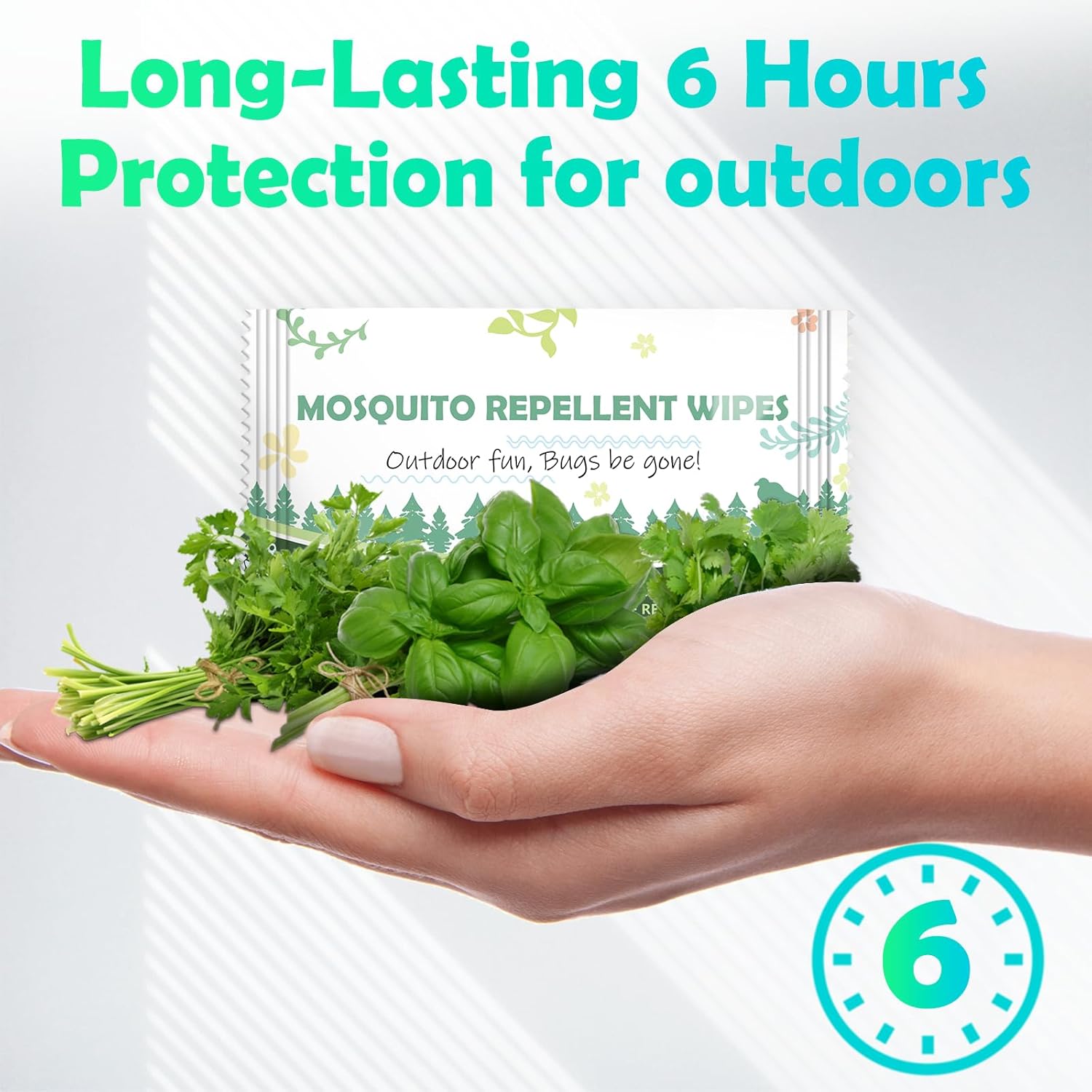 Skiennix Natural Mosquito Repellent Wipes - DEET-Free, Easy to Use, Long-Lasting | 40 Travel-Sized Packs