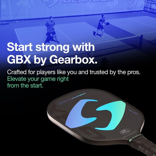 Gearbox GBX Quad 12mm Pickleball Paddle – Fiberglass Face, Textured Surface, PU Molded Handle – Lightweight, Forgiving, High Spin Control – Ideal for Beginner & Intermediate Players