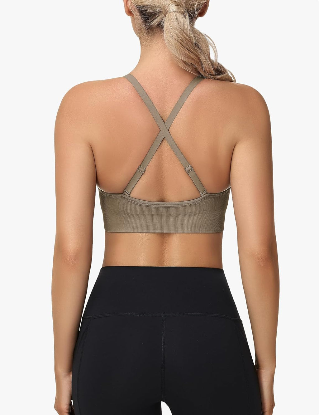 WANAYOU Sports Bras for Women - Deep V Neck Adjustable Criss Cross Back Bralettes | 3 Pack