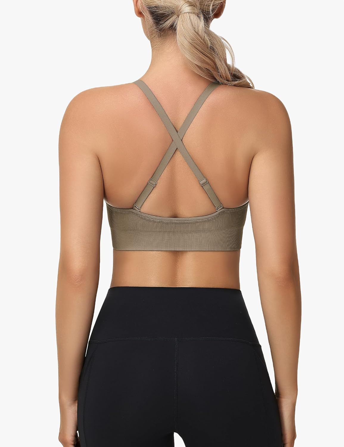 WANAYOU Sports Bras for Women - Deep V Neck Adjustable Criss Cross Back Bralettes | 3 Pack