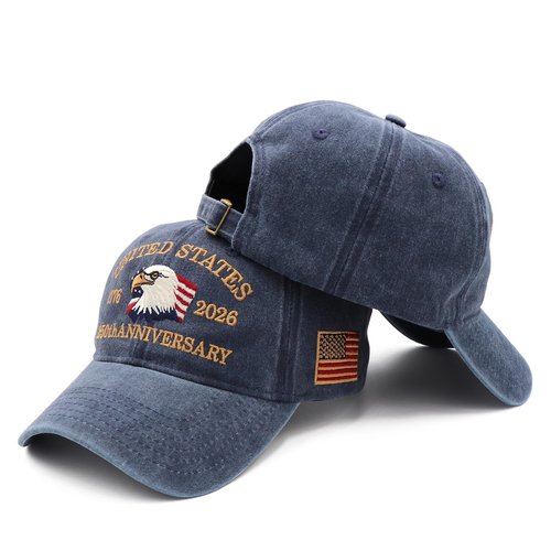 250 Anniversary USA Hat，USA 250th Merchandise 1776-2026 Patriot Cap Adjustable Embroidered 250 Year American Anniversary Hat for Men Women Blue