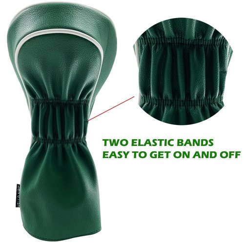 Gbourly Funny Golf Club Classic Green Fat Tiger Driver Head Cover Soft Pebble PU Leather Headcover