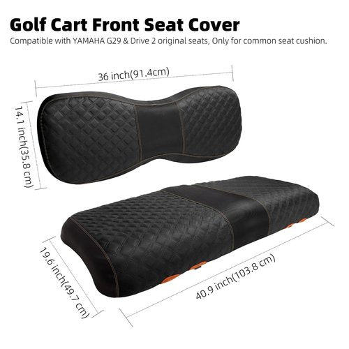 Roykaw 1680D Oxford Cloth Golf Cart Seat Cover Compatible with Yamaha G29/Drive2 Front Seat, G29 Bottom and Seat Back Cover, Anti-Scratch, Easy Installation