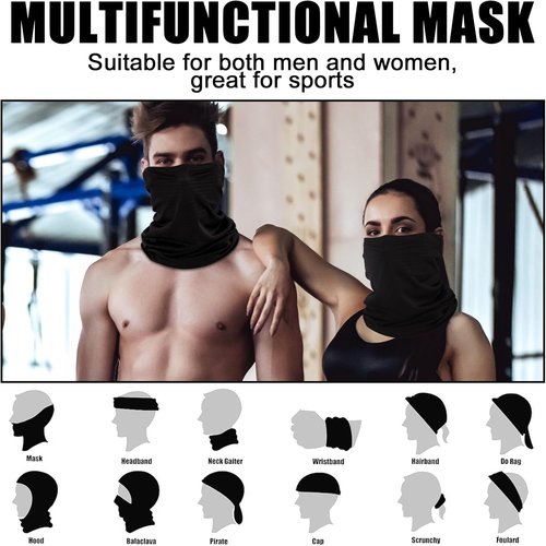 Geyoga Cooling Neck Gaiter - Breathable UV Protection Face Mask | 2 Pack for Men & Women