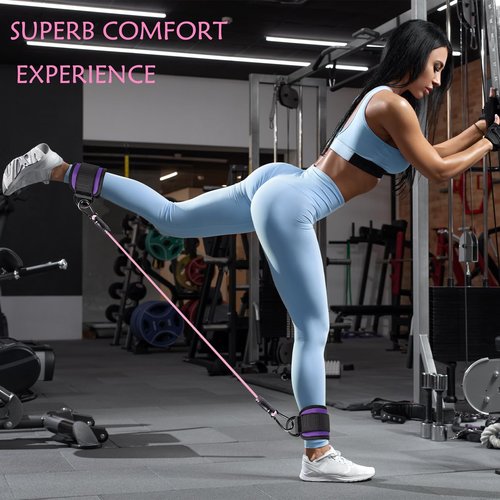 Ankle Resistance Bands with Cuffs Ideal for Glutes,Legs,and Core Workouts,This Kickback Ankle Strap Set Doubles as Ankle Straps for Cable Machines Women Can Use,Ankle Bands for Him Working Out.