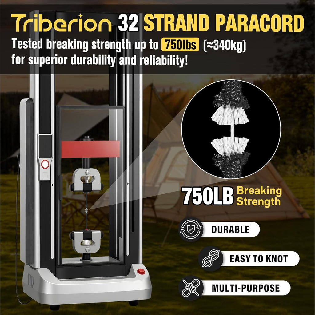 Paracord Rope 750 lb - Heavy Duty 12-Strand Parachute Cord | 1000ft, 500ft, 200ft, 100ft Options for Survival & Camping Gear