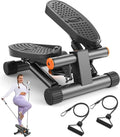 Niceday Mini Stepper - Home Exercise Equipment with Resistance Bands & LCD Monitor | 300LBS Capacity, Black