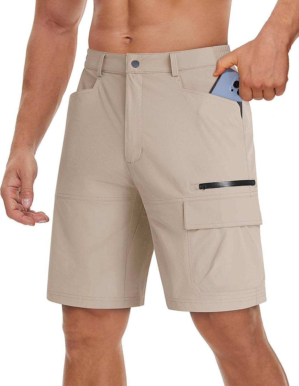TACVASEN Men's Quick-Dry Cargo Shorts - Water-Resistant Casual Hiking Shorts | Summer Outdoor Wear