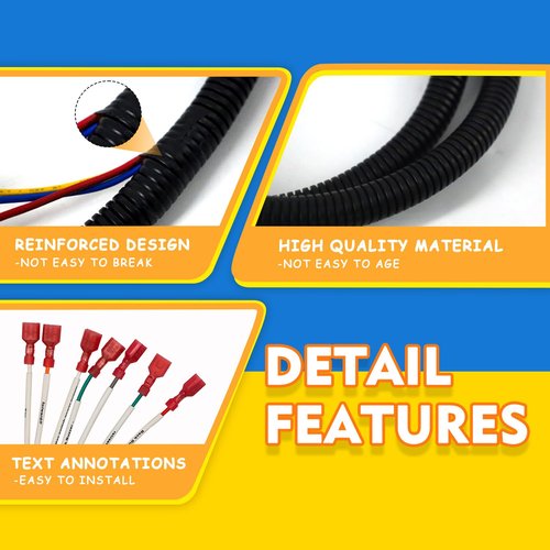 CLUBRALLY Golf Cart Control Wiring Harness for 36V EZGO Electric PDS Models, Fits Controller#73326-G02, Controller Main Wiring Harness, OEM#74324-G01/74324-G02