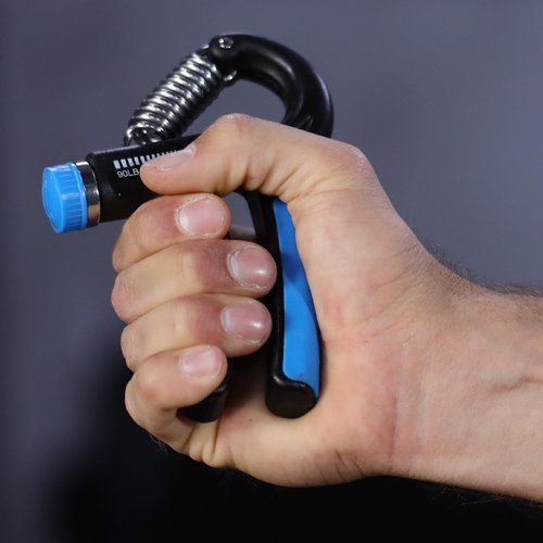 Capelli Sport Hand Grips, Adjustable Finger Exerciser with Ergonomic Handles, 20-90 lbs, Blue/Black