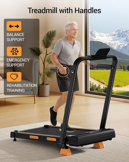 3 in 1 Walking Pad Treadmill - Portable Folding Treadmill with 16% Incline & Handle Bar | 330 Lbs Capacity