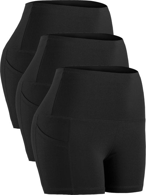 CADMUS High Waist Yoga Shorts - Women's Athletic Fitness Running Shorts with Deep Pockets