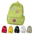 LONGSILVER Star Backpack Kawaii Large Capacity Aesthetic Rucksack Cute Accessories Bag for Woman Light-hearted Mori (Green,Large)
