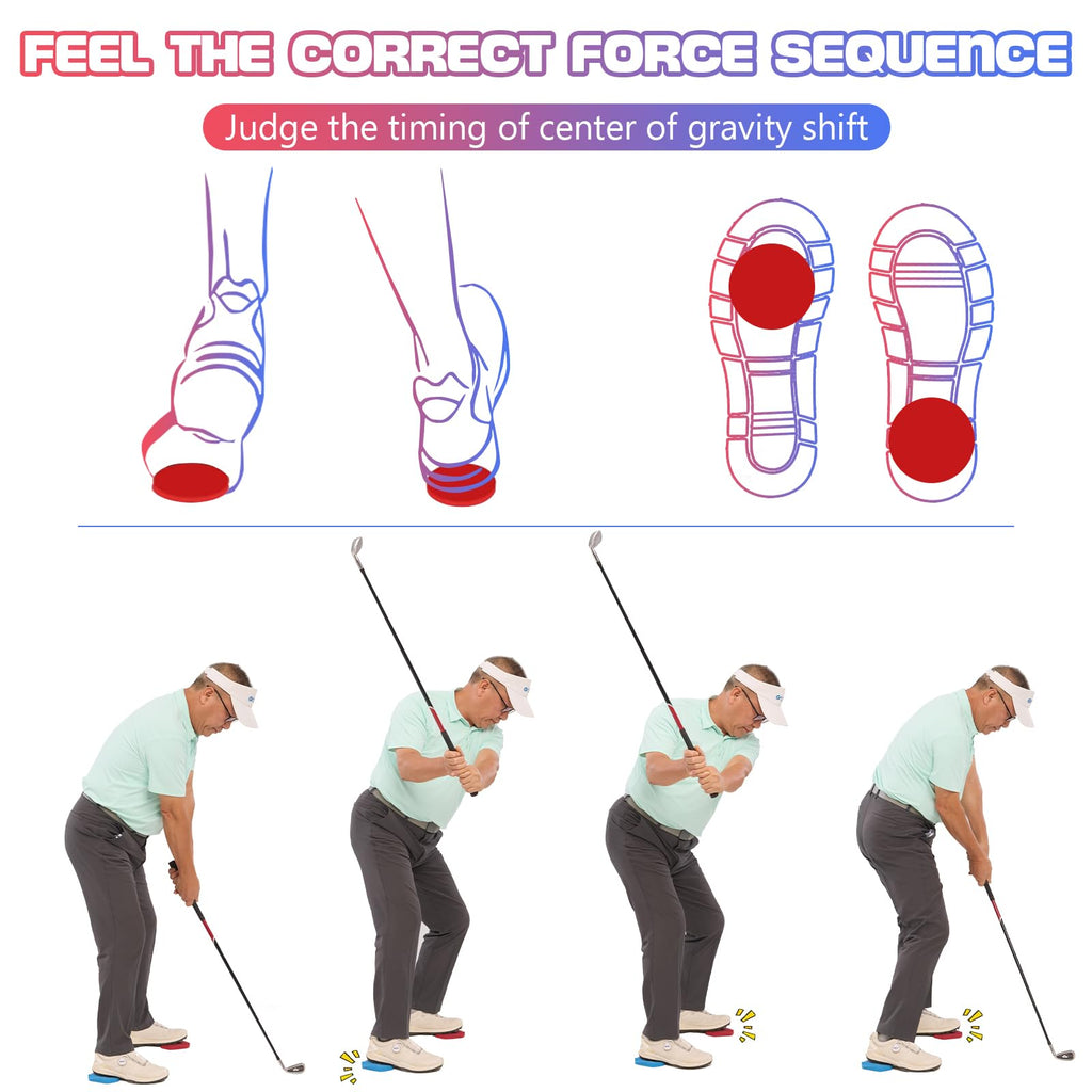 OLE ANDIGO Golf Strength pad Training Aids Foot Pads with Sound Instant Feedback,Golf Training Aid,Golf Swing Trainer for Ground Reaction Force and Stability, Increase Club Head Speed