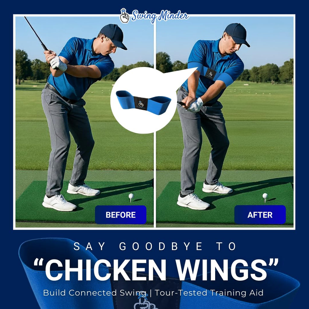 Swing Minder Connect Correct Golf Arm Band Training Aid for Swing Correcting - Portable Golf Swing Trainer Aid for Right/Left Handers