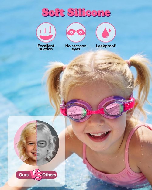 Aegend Kids Swimming Goggles - Anti-Fog, Waterproof & UV Protection | 2 Pack for Ages 4-16