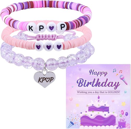 KPop Bracelet | Korea-Pop Jewelry with Birthday Card - Perfect Gift for Fans, Women & Girls