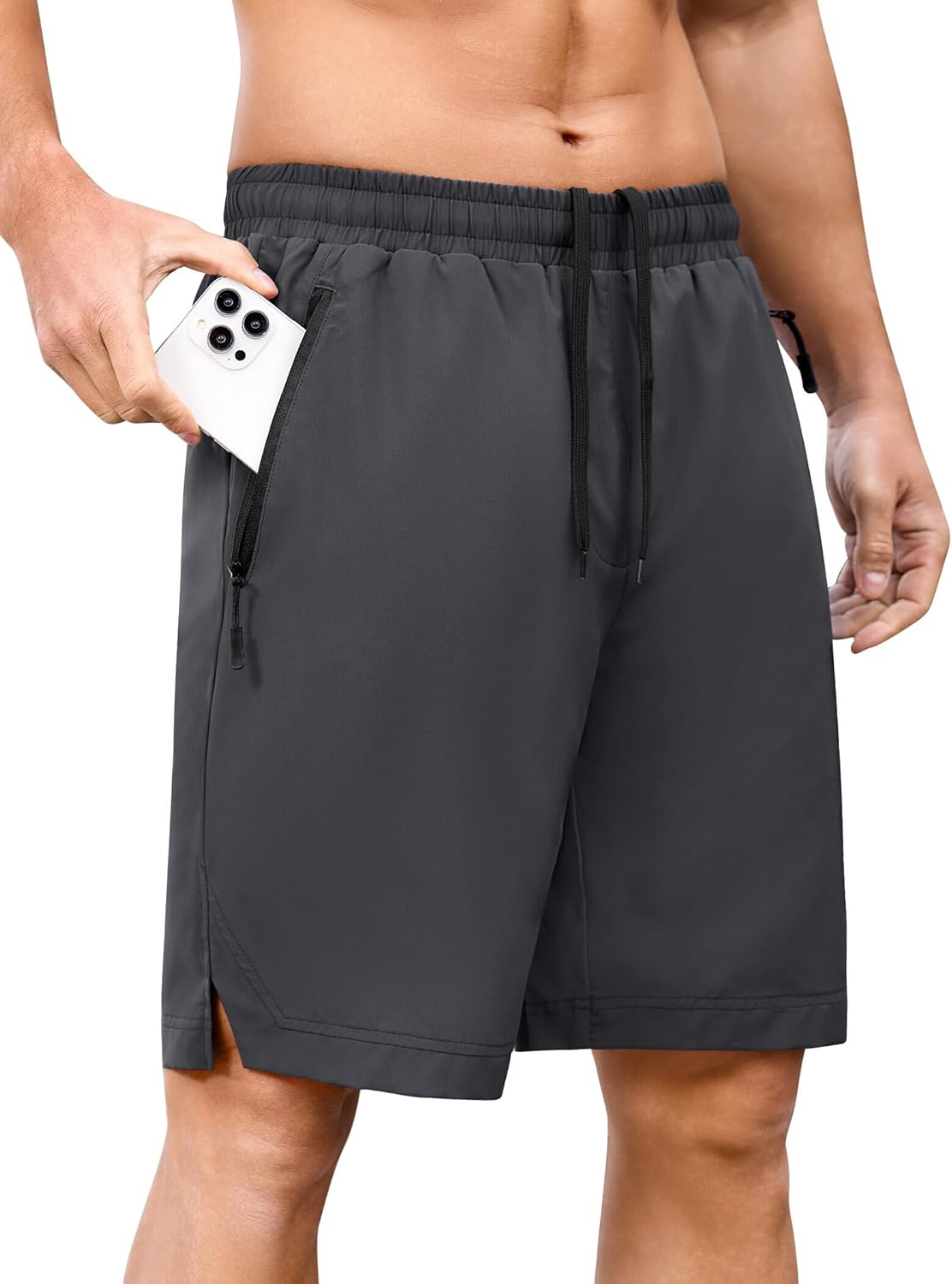 SILKWORLD Men's Running Shorts - Quick Dry 9-Inch 2-in-1 Basketball & Gym Workout Shorts with Pockets