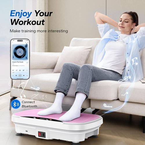 MERACH Vibration Plate - Lymphatic Drainage & Weight Loss Machine with Bluetooth & LED Display | Home Workout Equipment for All