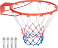 Goplus Basketball Rim - 18’’/15’’ Replacement Hoop with All-Weather Net for Indoor/Outdoor Use