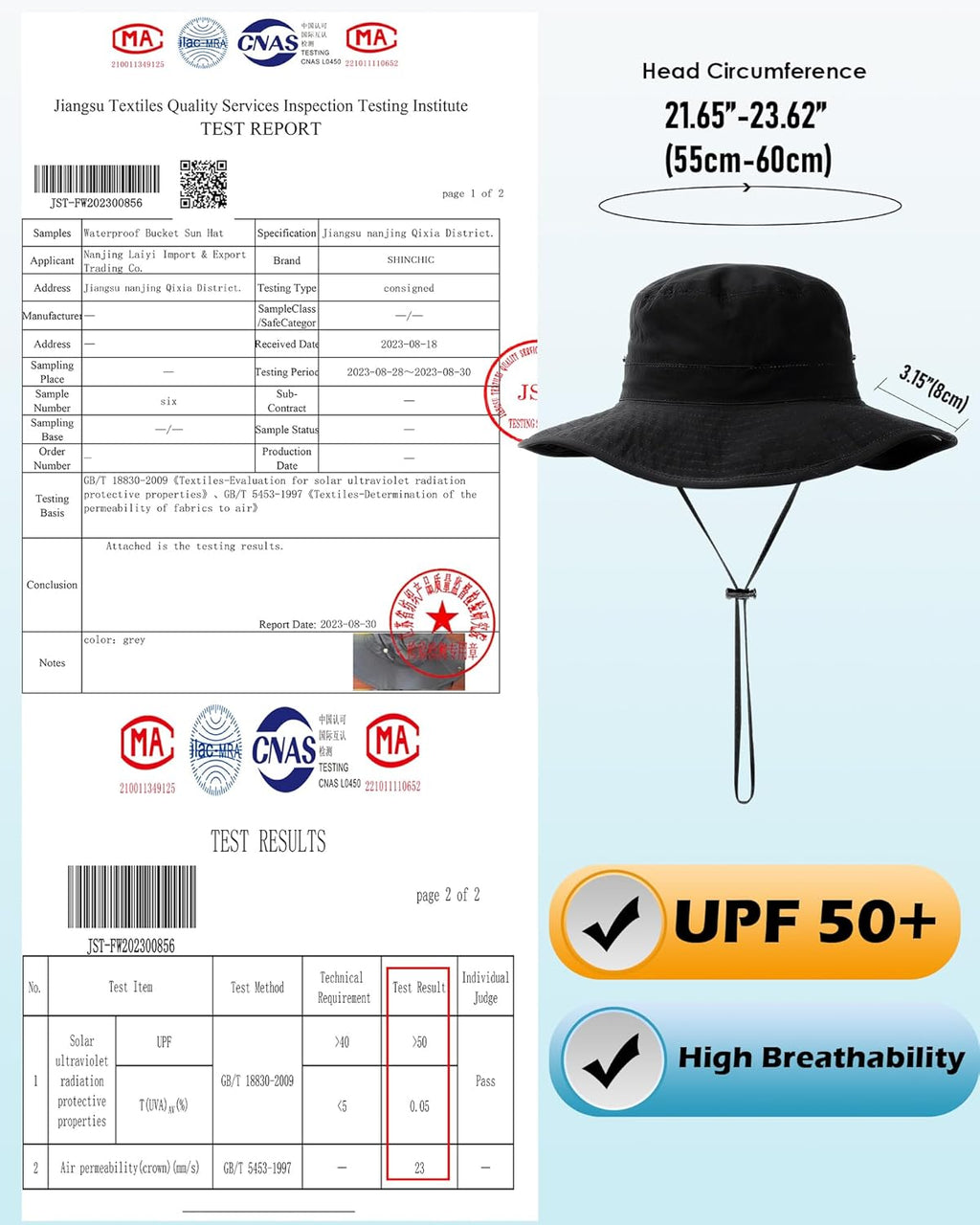 Skiennix Waterproof Bucket Rain Hat - Wide Brim UPF50+ Sun Protection | Foldable & Soft Beach Hat