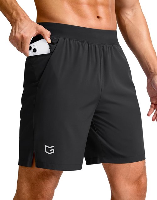 G Gradual Men's Athletic Running Shorts - Lightweight Quick-Dry Workout Shorts with Zipper Pocket | 7"/5"/9" Sizes