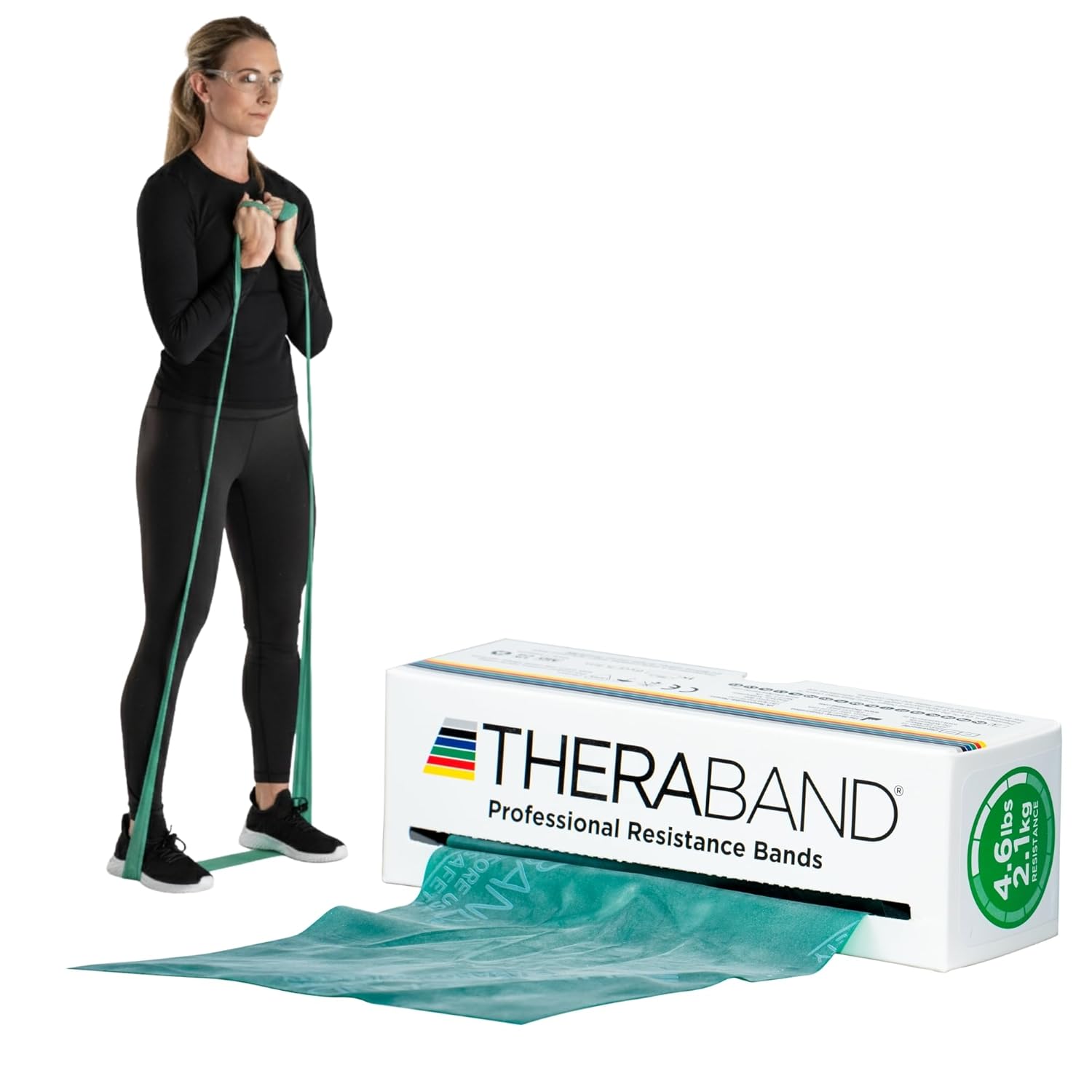 TheraBand Resistance Bands - 6 Yard Roll Professional Latex Elastic Band for Core Exercise & Rehab | Green, Heavy Level 4