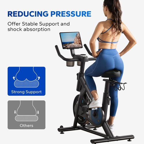 MERACH Exercise Bike Seat Cushion - High-Density Foam Padded Comfort Cover for Spin Bikes | Unisex, Shock Absorbing
