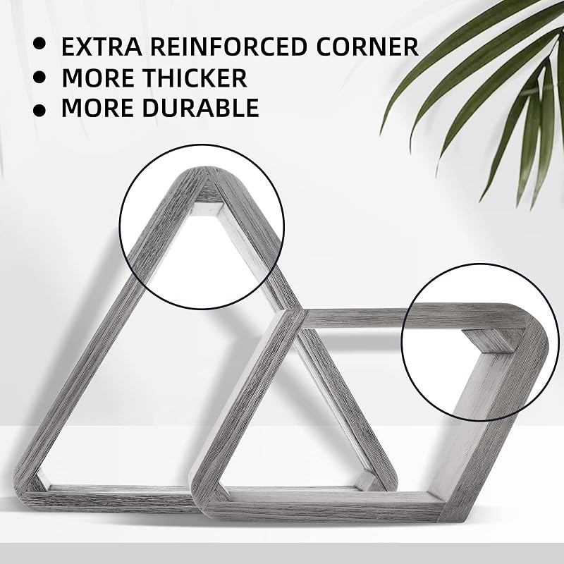 GSE Deluxe Solid Wood 8-Ball Triangle & 9-Ball Diamond Pool Ball Racks - Brushed Grey