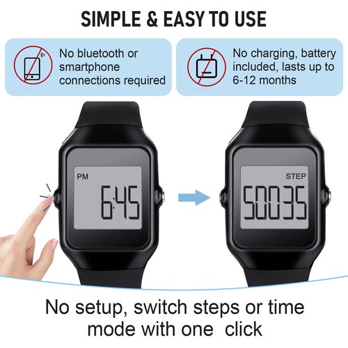 3D Pedometer for Walking, Simple Step Counter for Walking with Steps/Time Modes for Men Women Adults Seniors