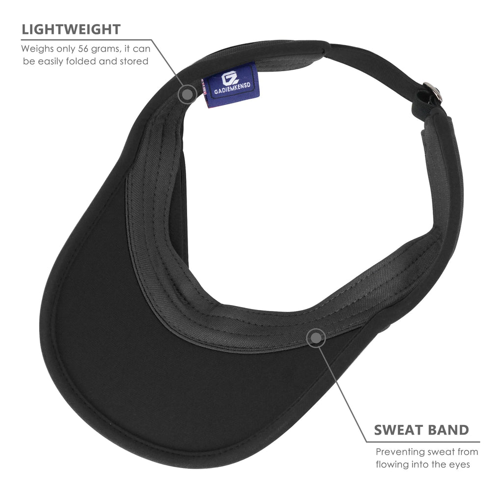 GADIEMKENSD Performance Visor Sun Hat for Women Golf Hat Sun Protection Cooling Running Visors for Tennis Hiking Sport Outdoor Exercise Black