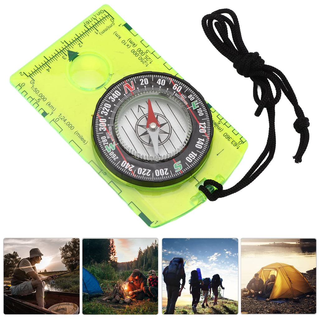 Hapivida Orienteering Compass, Professional Lightweight Map Compass with Magnifying Glass 360° Rotating Bezel 1:24000 Scale Acrylic Base Plate for Hiking Backpacking Navigation Outdoor Adventures