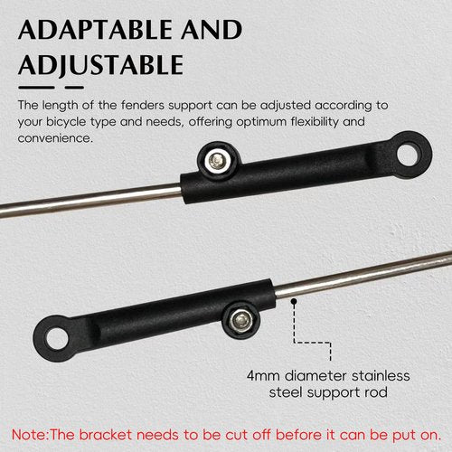 AGLOO 12pcs Bike Fenders Support Extension Sleeve for 20/24/26inches Fenders - Installation Rack Accessories for Bicycle Mud Guard Connecting Stem Rod